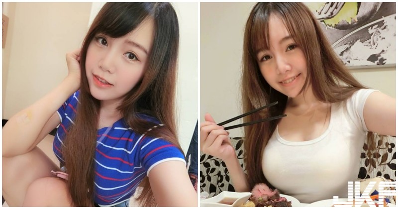 性感大胸妹「吃飯放上超大歐派」，邪惡胸型真的好引遐想阿！