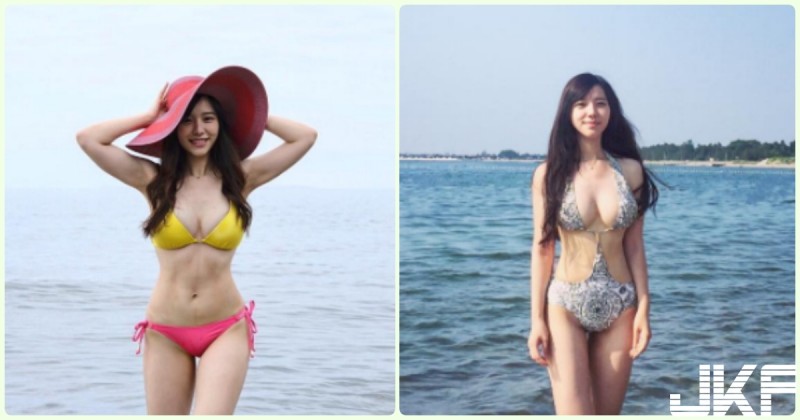 受不了！天菜級「海邊美乳正妹」乳量好兇爆！衣服底下的「大胸器」真是迷死人…